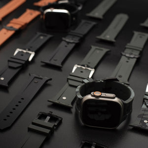 The Legacy for Apple Watch - Jet: Brushed Buckle and Rivets