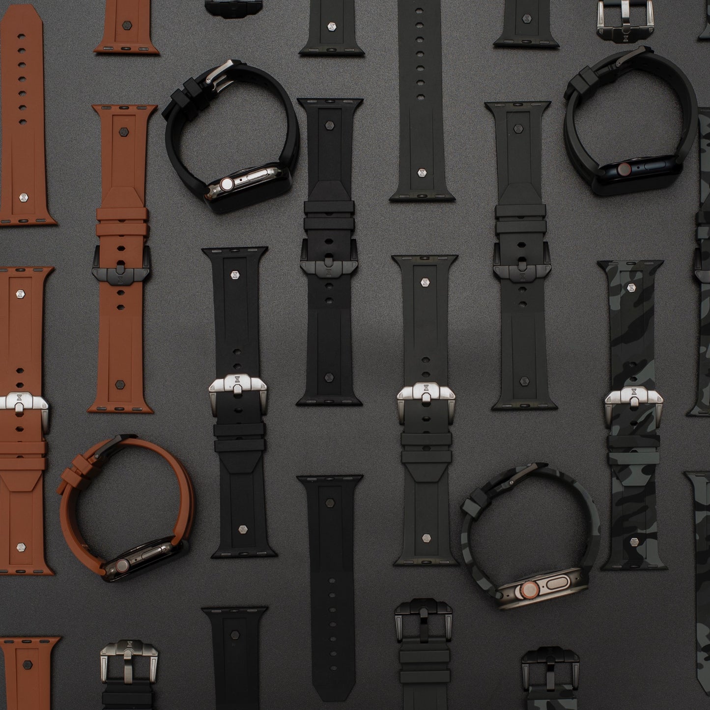 The Legacy for Apple Watch - Stealth: Brushed Buckle and Rivets