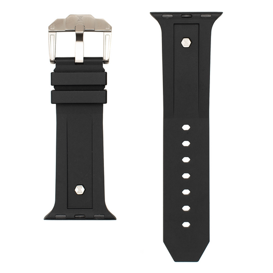 The Legacy for Apple Watch - Jet: Brushed Buckle and Rivets